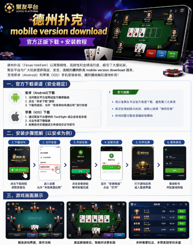 经典桌游-德州扑克 mobile version download:聚友平台手机版下载与安装教程(1) 经典桌游-德州扑克 mobile version download:聚友平台手机版下载与安装教程(1)